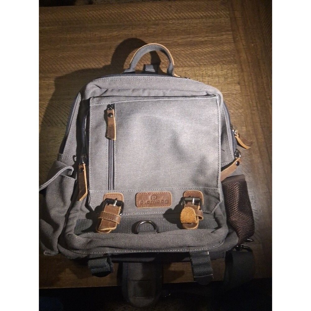Plambag Canvas Sling Backpack Crossbady Gray